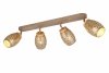Nowoczesny plafon lampa sufitowa 4-płomienna brązowa regulowane tuby klasyczna w stylu orientalnym metalowa drewniany dekor BIDAR R81574065 Rl